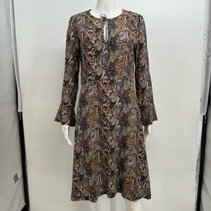 Really Wild Women Silk Dress Size 10 Multicolor Printed Paisley